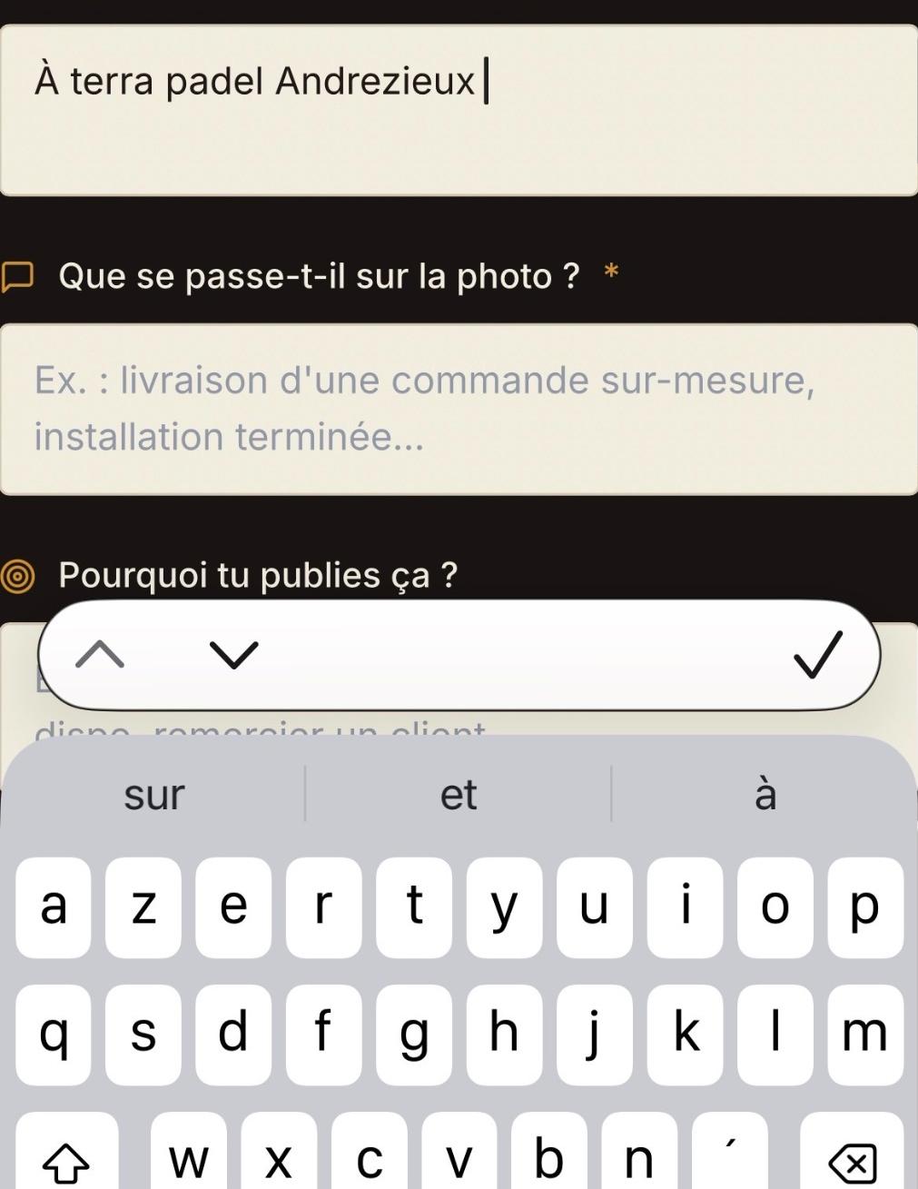 Questions de contexte dans l’application PostClic